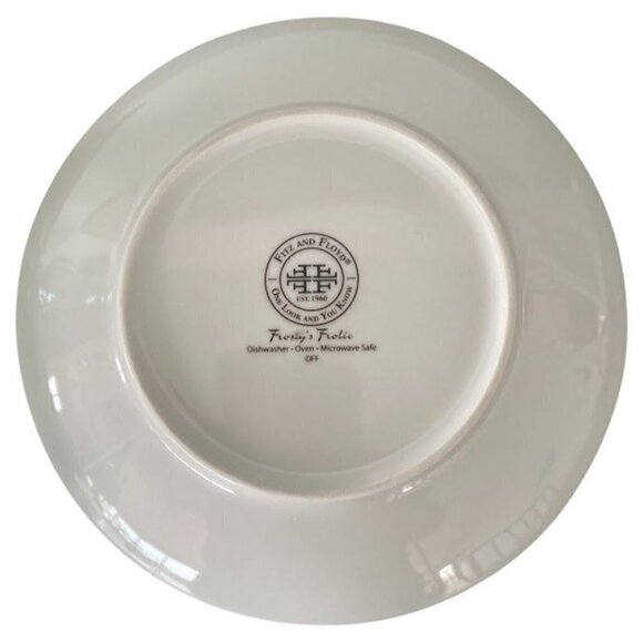 2015 Fitz and Floyd Frosty's Frolic 6" Snowman Dessert/Snack Plates - Set of 4 - Picture 2 of 4